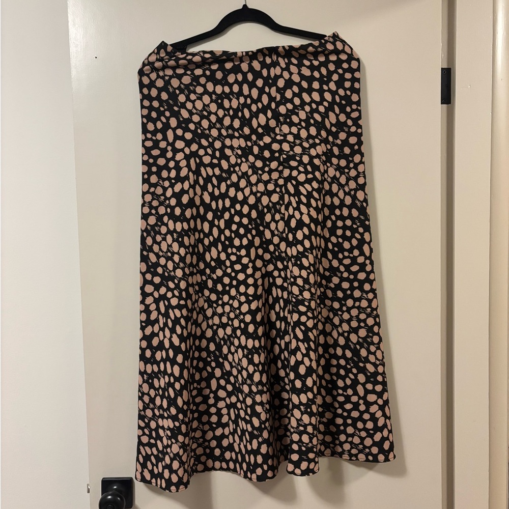 J.O.A. Black and Pink Midi Skirt